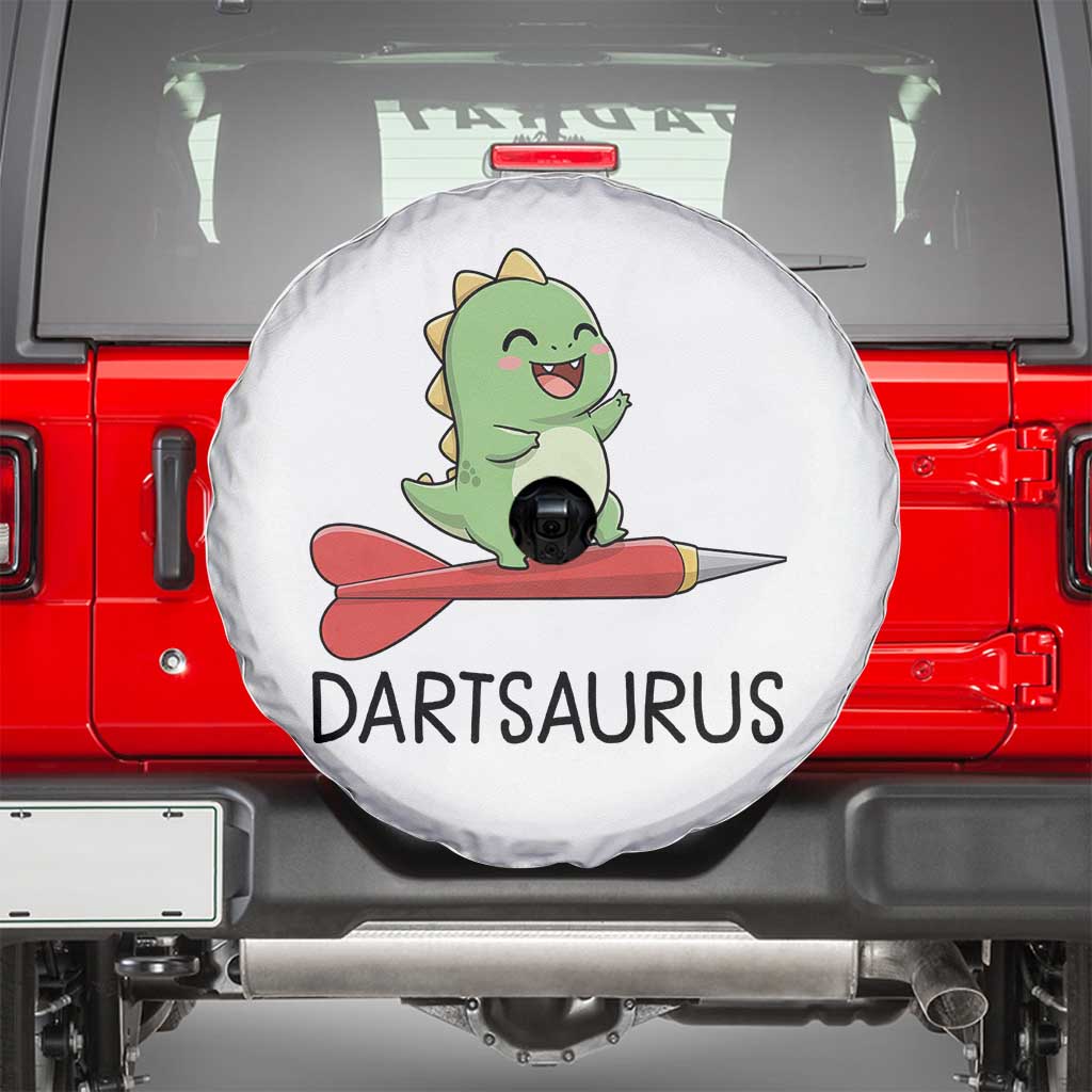 Cute Dartsaurus Playing Dart Spare Tire Cover Dinosaur Lover Gift - Wonder Print Shop