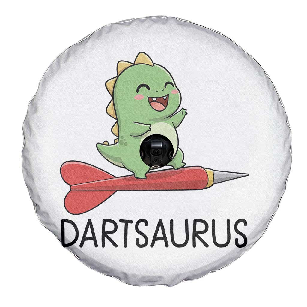 Cute Dartsaurus Playing Dart Spare Tire Cover Dinosaur Lover Gift - Wonder Print Shop