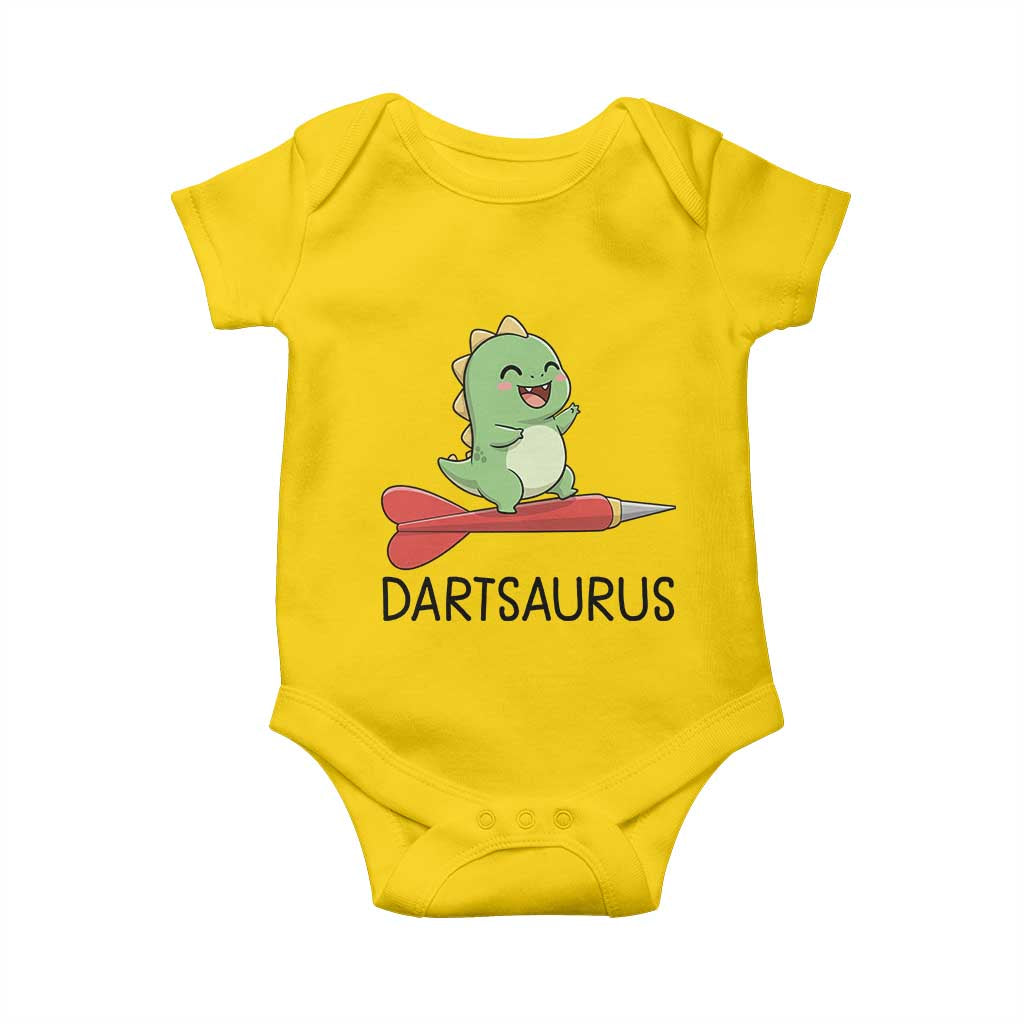 Cute Dartsaurus Playing Dart Baby Onesie Dinosaur Lover Gift - Wonder Print Shop