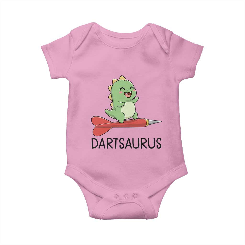 Cute Dartsaurus Playing Dart Baby Onesie Dinosaur Lover Gift - Wonder Print Shop