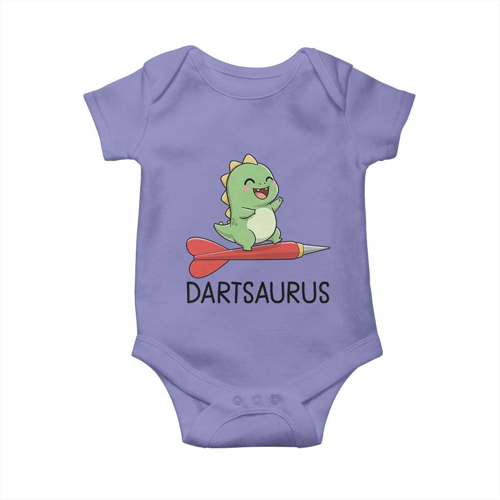 Cute Dartsaurus Playing Dart Baby Onesie Dinosaur Lover Gift - Wonder Print Shop