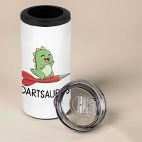 Cute Dartsaurus Playing Dart 4 in 1 Can Cooler Tumbler Dinosaur Lover Gift - Wonder Print Shop