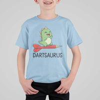 Cute Dartsaurus Playing Dart T Shirt For Kid Dinosaur Lover Gift - Wonder Print Shop