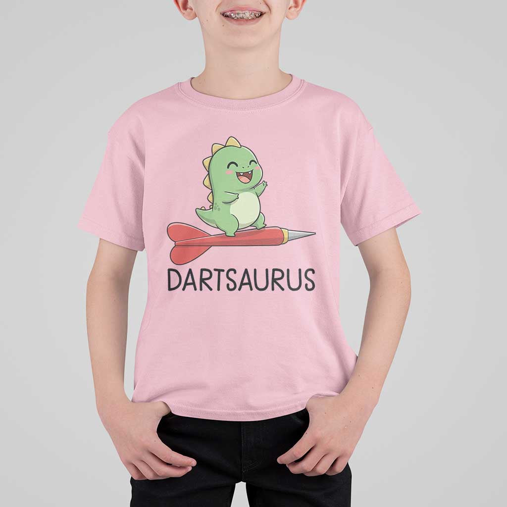 Cute Dartsaurus Playing Dart T Shirt For Kid Dinosaur Lover Gift - Wonder Print Shop