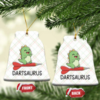 Cute Dartsaurus Playing Dart Ceramic Ornament Dinosaur Lover Gift - Wonder Print Shop