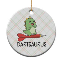 Cute Dartsaurus Playing Dart Ceramic Ornament Dinosaur Lover Gift - Wonder Print Shop