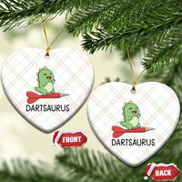 Cute Dartsaurus Playing Dart Ceramic Ornament Dinosaur Lover Gift - Wonder Print Shop