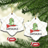 Cute Dartsaurus Playing Dart Ceramic Ornament Dinosaur Lover Gift - Wonder Print Shop