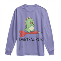 Cute Dartsaurus Playing Dart Long Sleeve Shirt Dinosaur Lover Gift - Wonder Print Shop