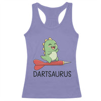 Cute Dartsaurus Playing Dart Racerback Tank Top Dinosaur Lover Gift - Wonder Print Shop