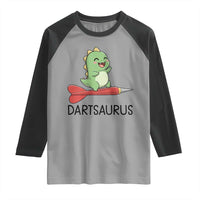Cute Dartsaurus Playing Dart Raglan Shirt Dinosaur Lover Gift - Wonder Print Shop