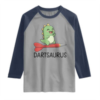 Cute Dartsaurus Playing Dart Raglan Shirt Dinosaur Lover Gift - Wonder Print Shop