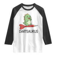 Cute Dartsaurus Playing Dart Raglan Shirt Dinosaur Lover Gift - Wonder Print Shop