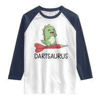 Cute Dartsaurus Playing Dart Raglan Shirt Dinosaur Lover Gift - Wonder Print Shop