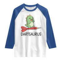 Cute Dartsaurus Playing Dart Raglan Shirt Dinosaur Lover Gift - Wonder Print Shop