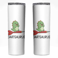 Cute Dartsaurus Playing Dart Skinny Tumbler Dinosaur Lover Gift - Wonder Print Shop
