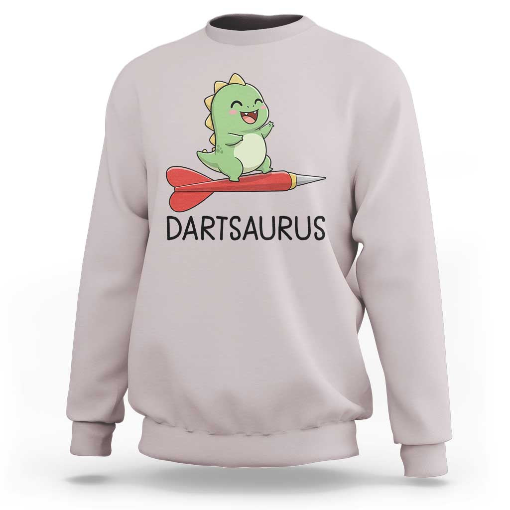 Cute Dartsaurus Playing Dart Sweatshirt Dinosaur Lover Gift - Wonder Print Shop
