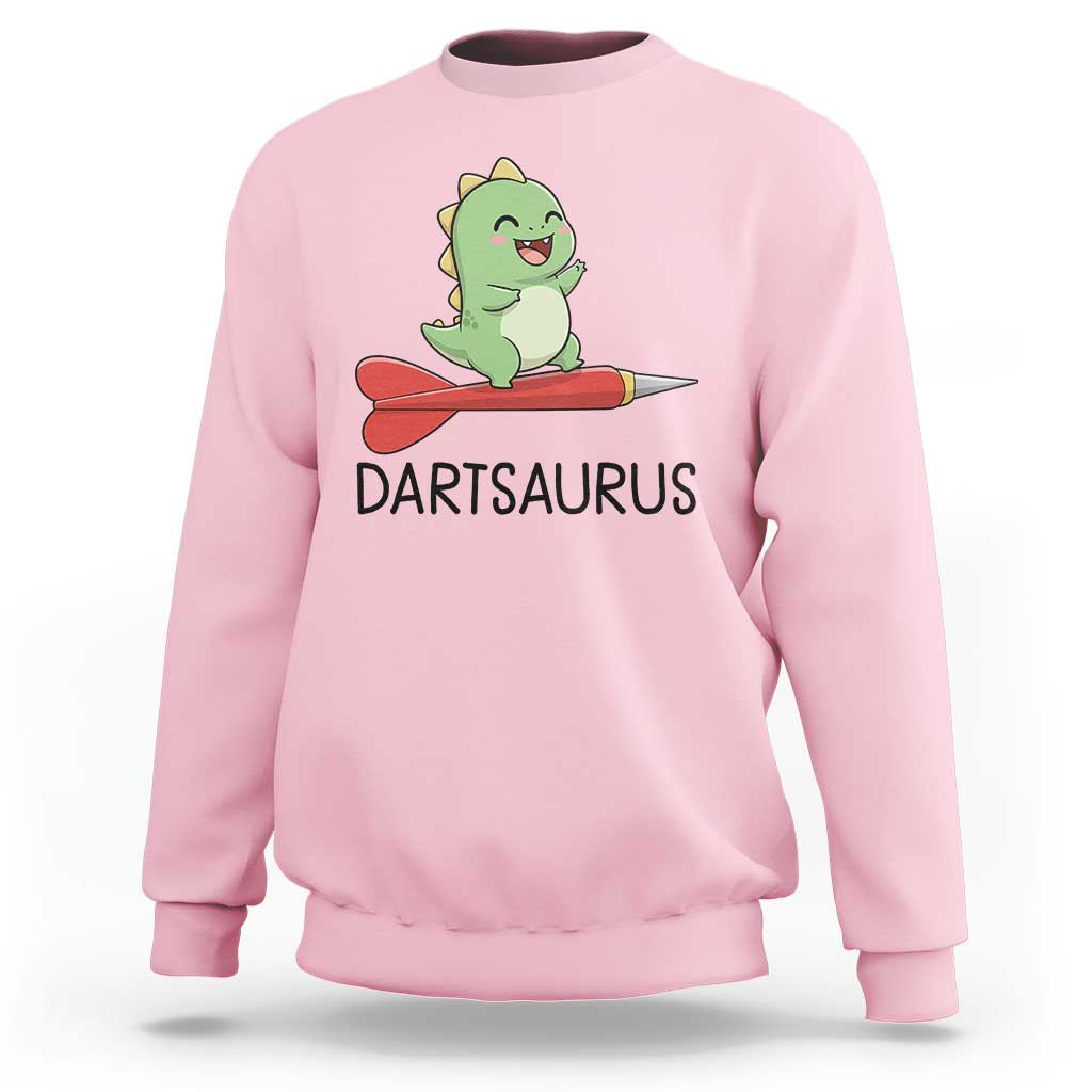 Cute Dartsaurus Playing Dart Sweatshirt Dinosaur Lover Gift - Wonder Print Shop