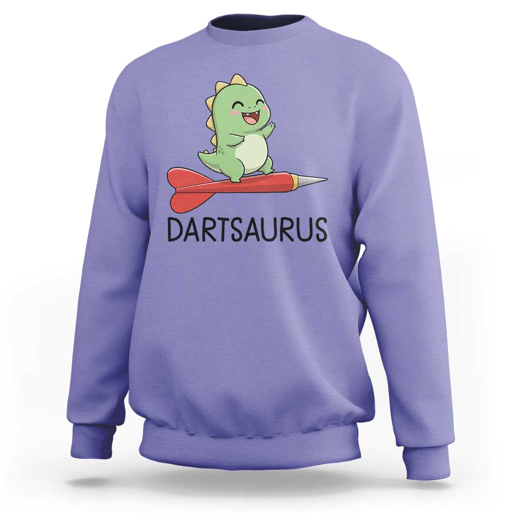 Cute Dartsaurus Playing Dart Sweatshirt Dinosaur Lover Gift - Wonder Print Shop
