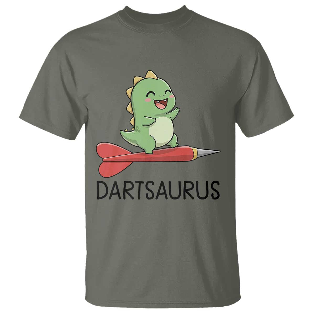 Cute Dartsaurus Playing Dart T Shirt Dinosaur Lover Gift - Wonder Print Shop