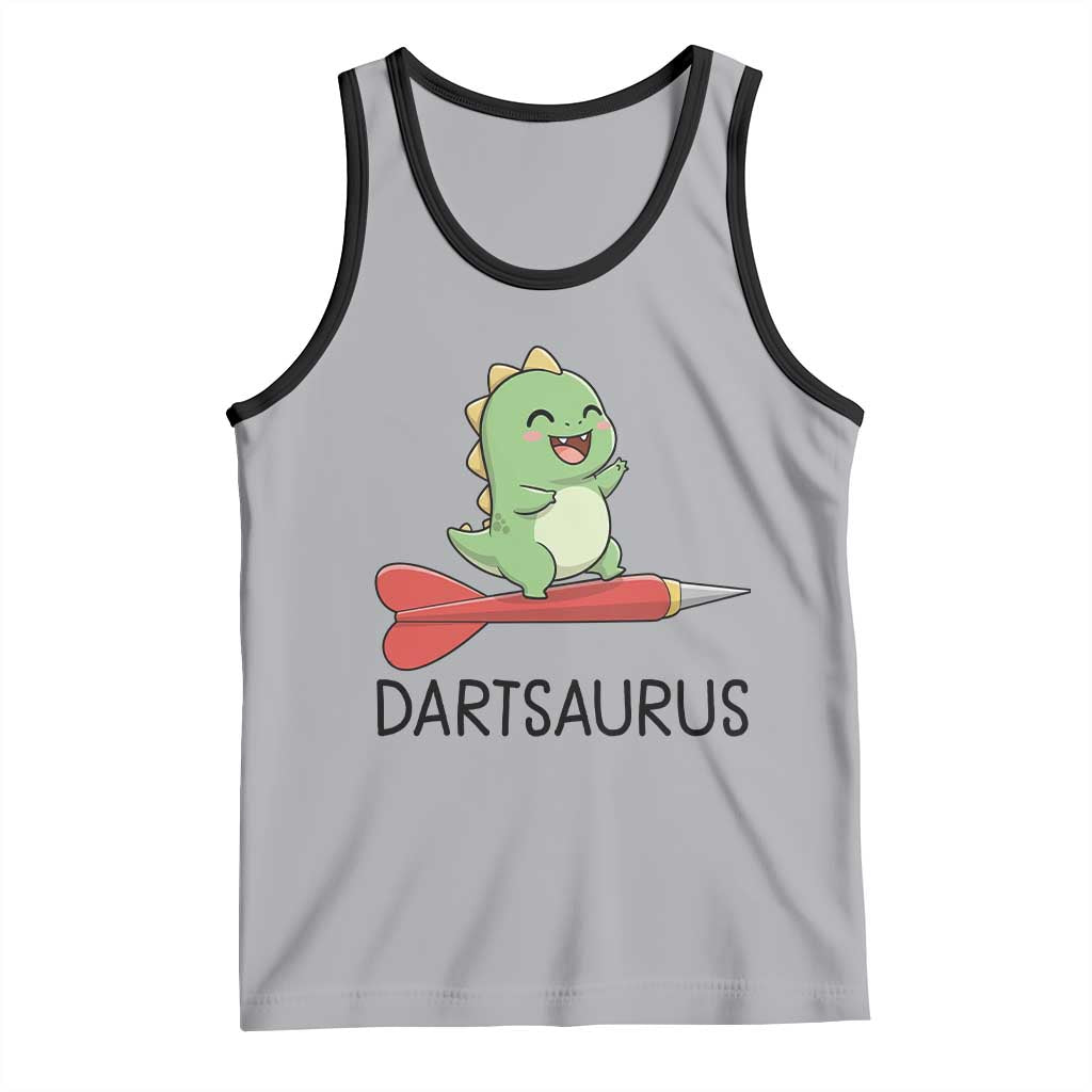 Cute Dartsaurus Playing Dart Tank Top Dinosaur Lover Gift - Wonder Print Shop