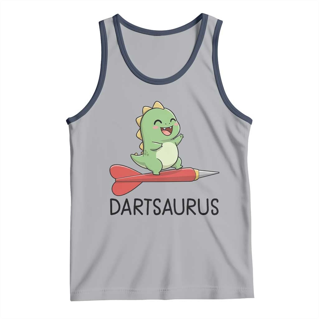 Cute Dartsaurus Playing Dart Tank Top Dinosaur Lover Gift - Wonder Print Shop