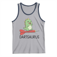 Cute Dartsaurus Playing Dart Tank Top Dinosaur Lover Gift - Wonder Print Shop