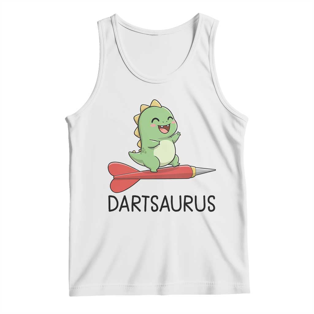 Cute Dartsaurus Playing Dart Tank Top Dinosaur Lover Gift - Wonder Print Shop