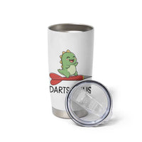 Cute Dartsaurus Playing Dart Tumbler Cup Dinosaur Lover Gift - Wonder Print Shop