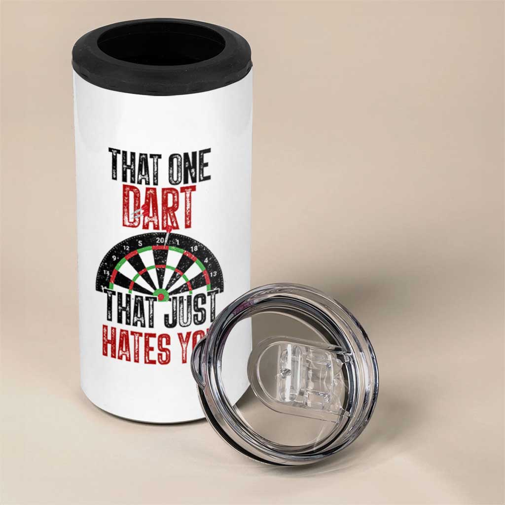 That One Dart That Just Hates You 4 in 1 Can Cooler Tumbler Funny Dartist Gift - Wonder Print Shop