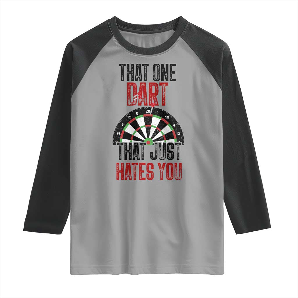 That One Dart That Just Hates You Raglan Shirt Funny Dartist Gift - Wonder Print Shop