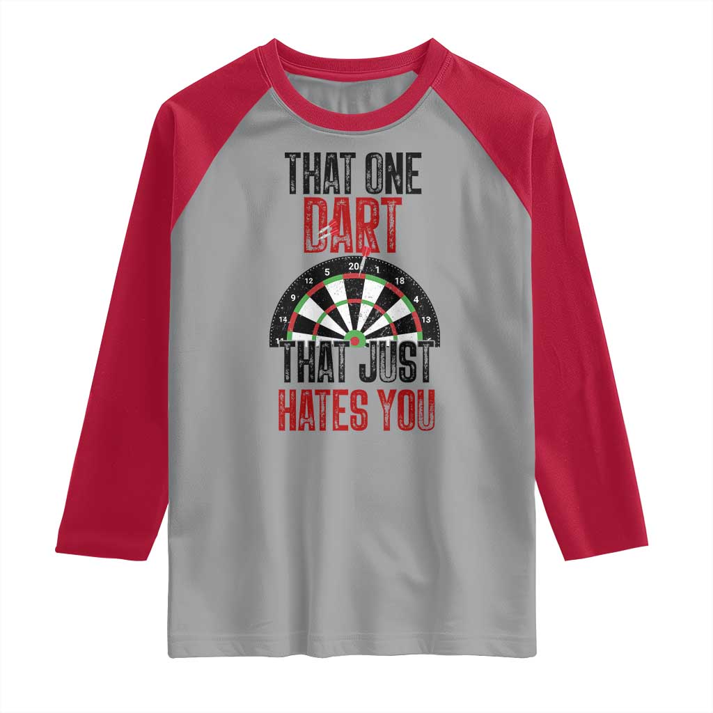 That One Dart That Just Hates You Raglan Shirt Funny Dartist Gift - Wonder Print Shop