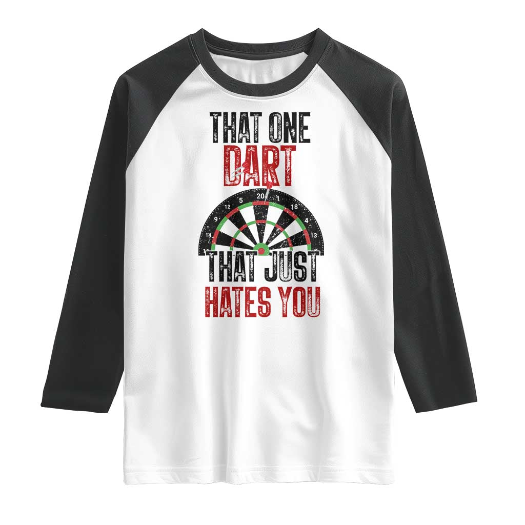 That One Dart That Just Hates You Raglan Shirt Funny Dartist Gift - Wonder Print Shop