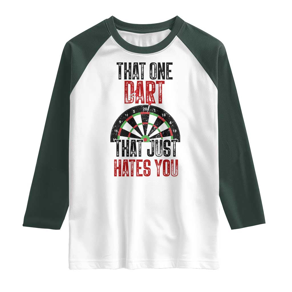 That One Dart That Just Hates You Raglan Shirt Funny Dartist Gift - Wonder Print Shop
