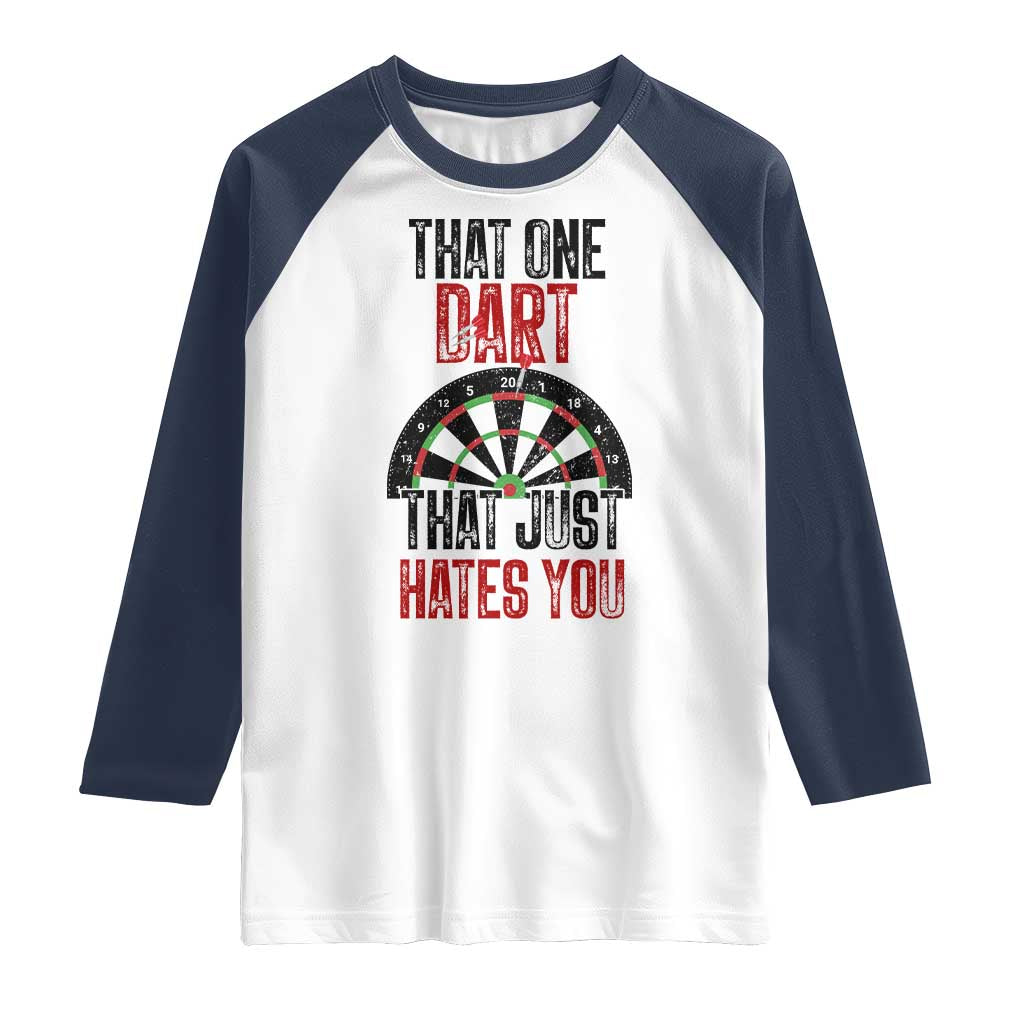That One Dart That Just Hates You Raglan Shirt Funny Dartist Gift - Wonder Print Shop