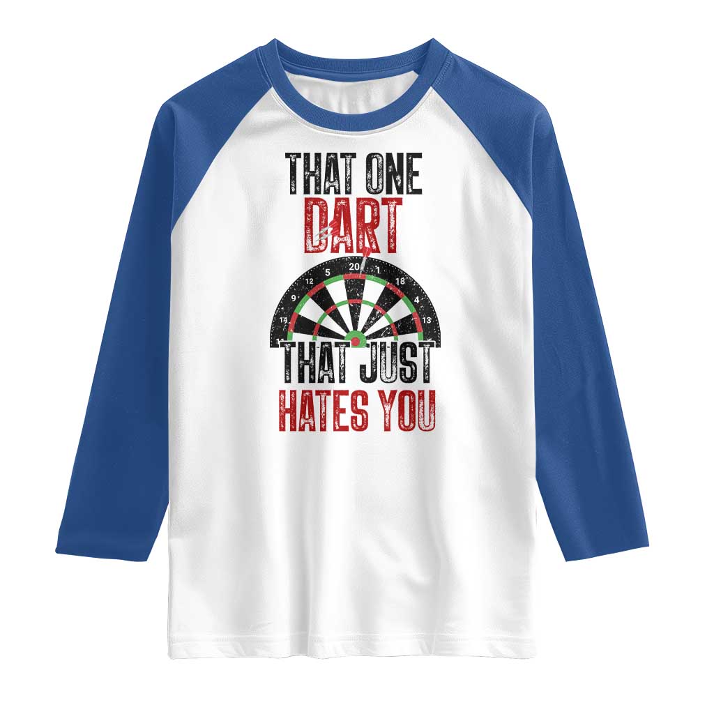 That One Dart That Just Hates You Raglan Shirt Funny Dartist Gift - Wonder Print Shop
