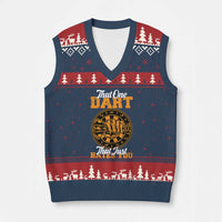 Funny Dartist Pub Game V-Neck Knit Sweater Vest That One Dart That Just Hates You - Wonder Print Shop