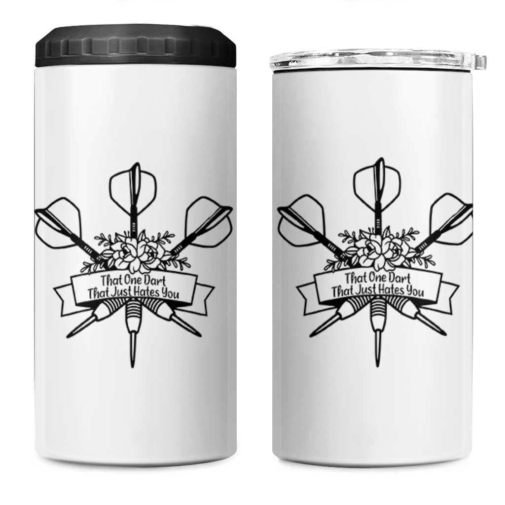 Funny Darts Sarcasm 4 in 1 Can Cooler Tumbler That One Dart That Just Hates You - Wonder Print Shop