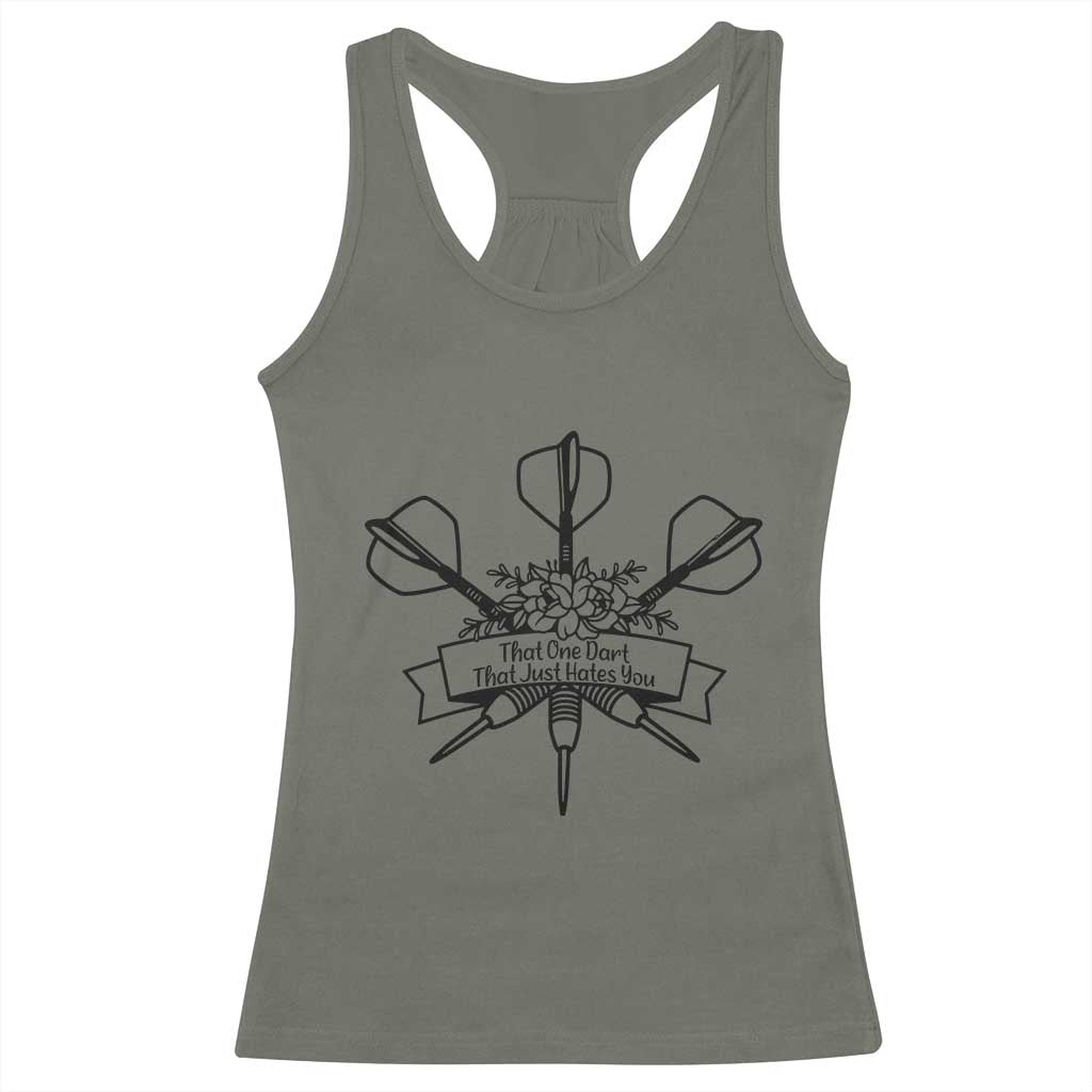 Funny Darts Sarcasm Racerback Tank Top That One Dart That Just Hates You - Wonder Print Shop