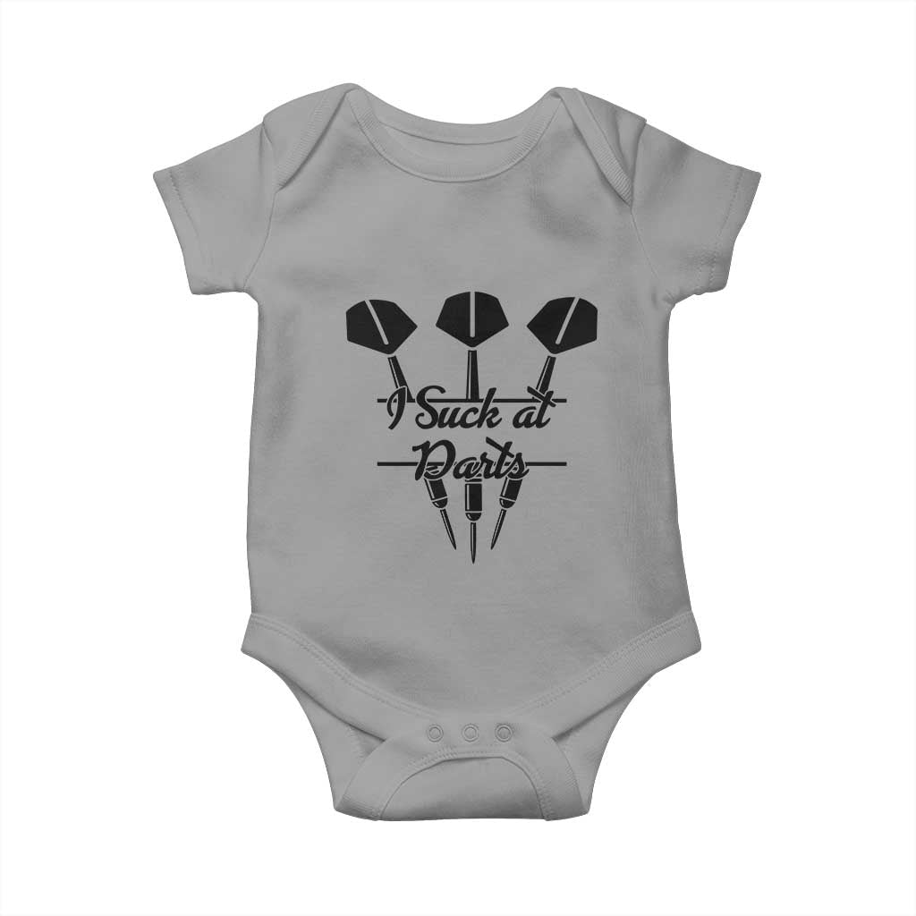 Funny I Suck At Darts Baby Onesie Bar Game Lover Dartist Gift - Wonder Print Shop