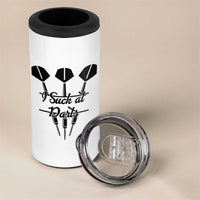 Funny I Suck At Darts 4 in 1 Can Cooler Tumbler Bar Game Lover Dartist Gift - Wonder Print Shop
