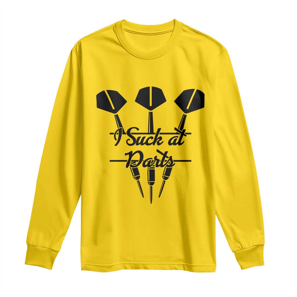 Funny I Suck At Darts Long Sleeve Shirt Bar Game Lover Dartist Gift - Wonder Print Shop
