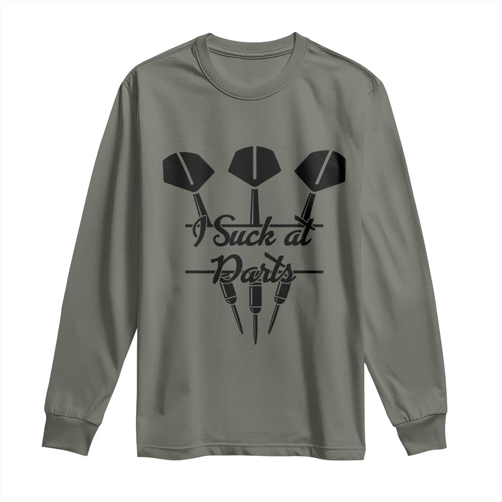 Funny I Suck At Darts Long Sleeve Shirt Bar Game Lover Dartist Gift - Wonder Print Shop