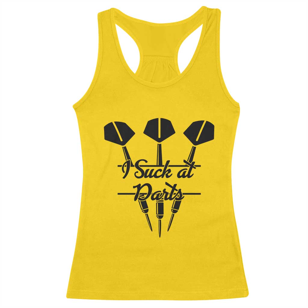 Funny I Suck At Darts Racerback Tank Top Bar Game Lover Dartist Gift - Wonder Print Shop