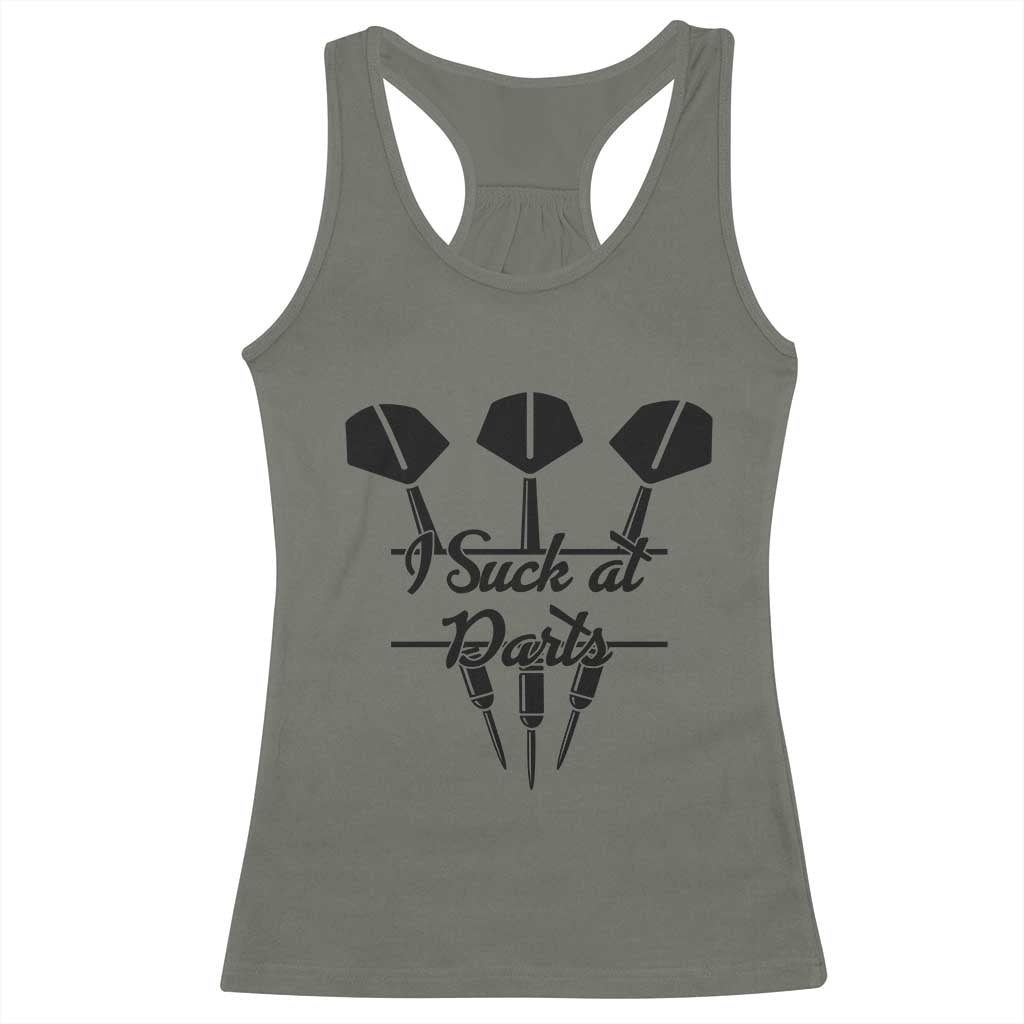 Funny I Suck At Darts Racerback Tank Top Bar Game Lover Dartist Gift - Wonder Print Shop