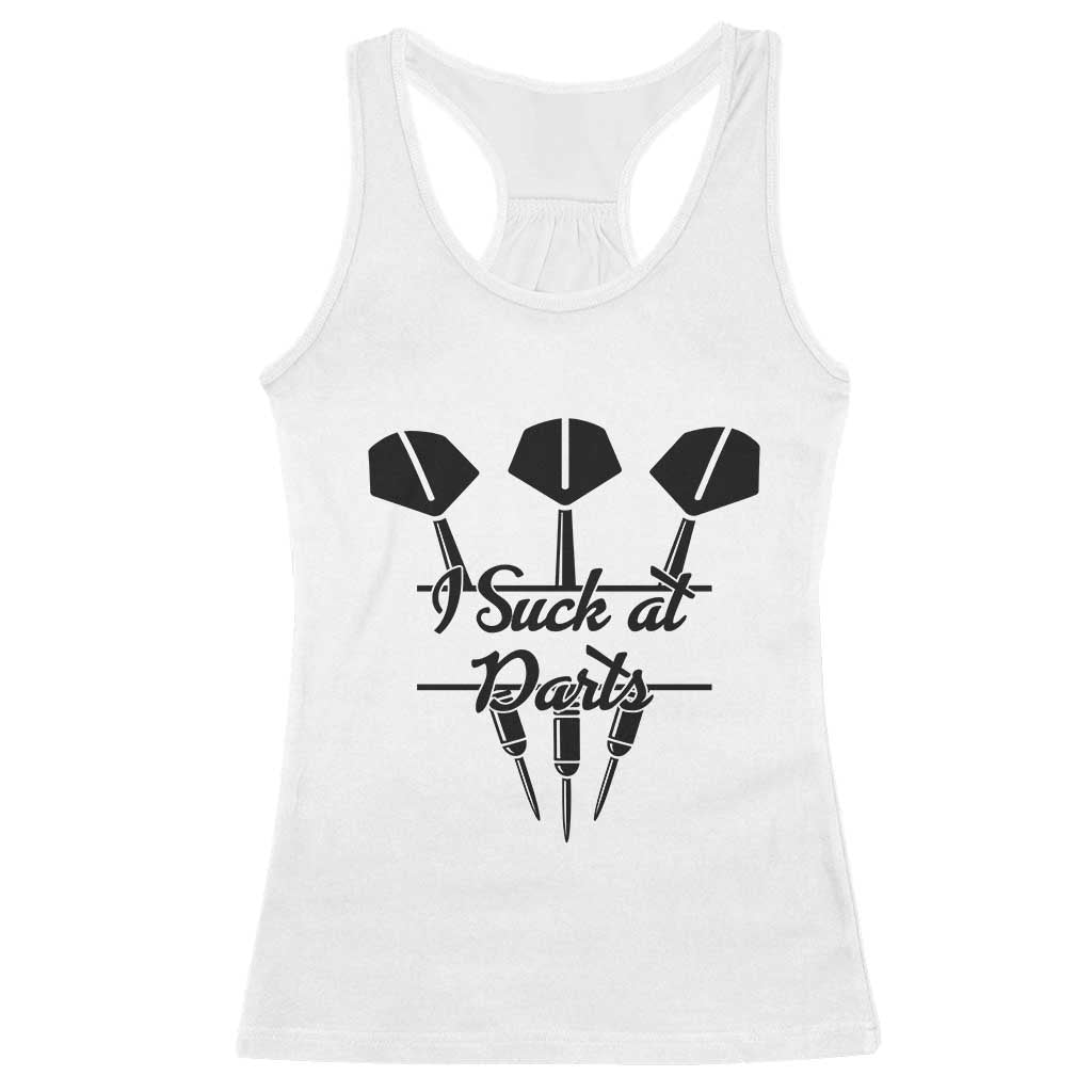Funny I Suck At Darts Racerback Tank Top Bar Game Lover Dartist Gift - Wonder Print Shop