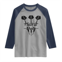 Funny I Suck At Darts Raglan Shirt Bar Game Lover Dartist Gift - Wonder Print Shop
