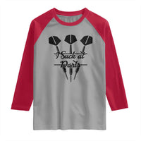Funny I Suck At Darts Raglan Shirt Bar Game Lover Dartist Gift - Wonder Print Shop