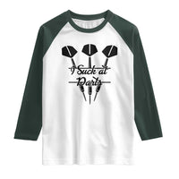 Funny I Suck At Darts Raglan Shirt Bar Game Lover Dartist Gift - Wonder Print Shop