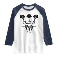 Funny I Suck At Darts Raglan Shirt Bar Game Lover Dartist Gift - Wonder Print Shop